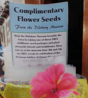 Various stores in Didsbury have free flower seed packets courtesy of funding from Canadian Heritage.